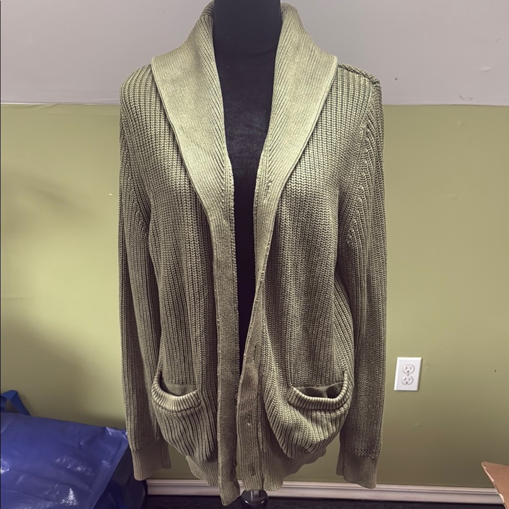 American Eagle Outfitters Green Cardigan Sweater